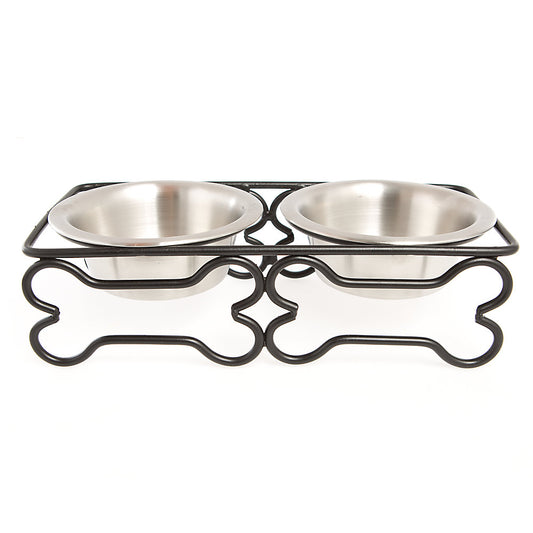 Elevated Double Diner Dog Bowls